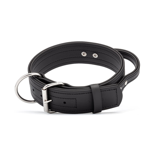 Biothane collar for working dogs with handle and stainless steel buckle