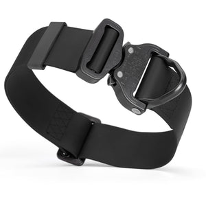 Black Biothane collar for dogs with tactical Cobra buckle, waterproof, adjustable