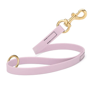 Pastel Purple Biothane traffic leash for dogs with brass hardware, 20 inches long