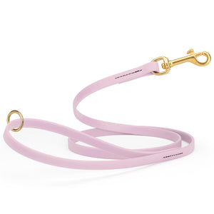 Pastel Purple dog leash made from waterproof Biothane, brass hardware, 1/2 inch wide 