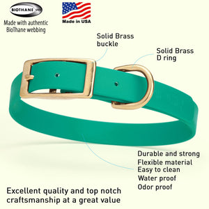 Viper Biothane Waterproof Dog Collar with Brass Hardware