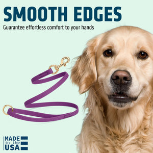 Viper Pebble Emboss BioThane Dog Leash with Solid Brass Hardware, 5 ft