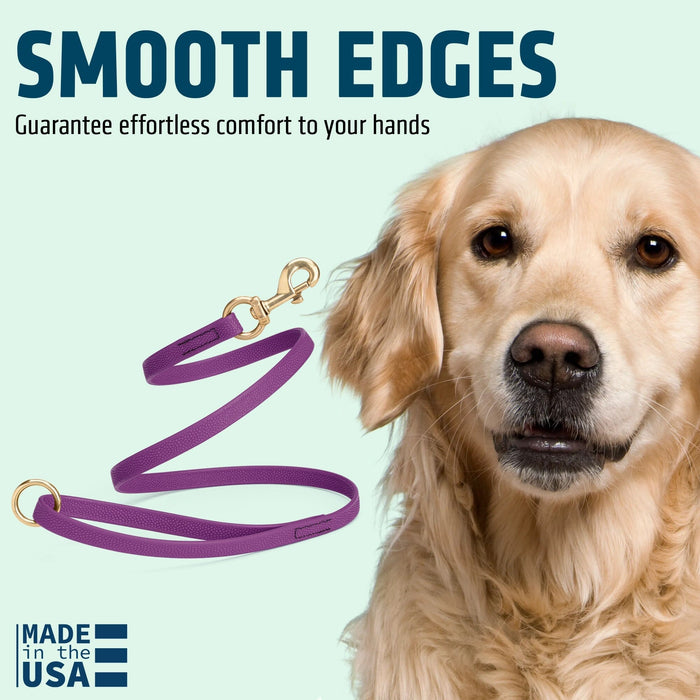 Viper Pebble Emboss BioThane Dog Leash with Solid Brass Hardware, 5 ft