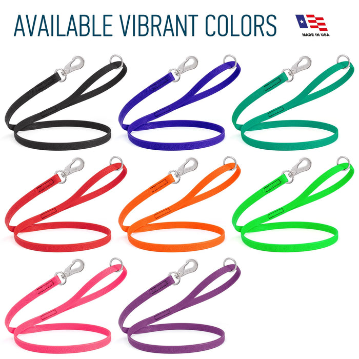 Pebble Biothane dog leashes with Sprenger hook are available in 8 colors