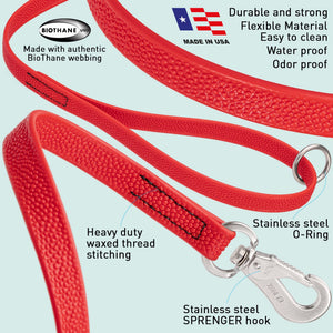 Viper Pebble Emboss Biothane Dog Leash with SPRENGER Stainless Steel Hook