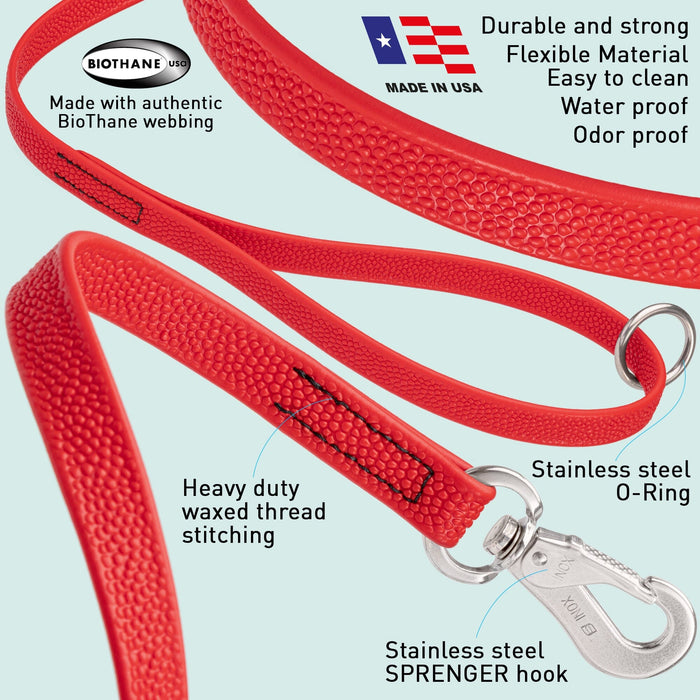 Viper Pebble Emboss Biothane Dog Leash with SPRENGER Stainless Steel Hook