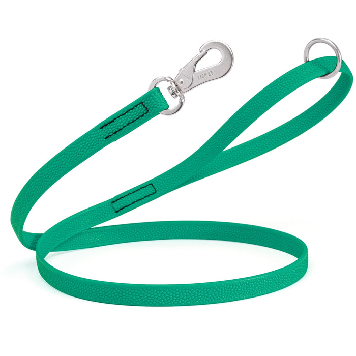 Pebble Grip Biothane dog leash with stainless steel hook and O-ring, 4ft or 6 ft, Teal
