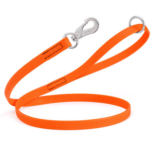 Pebble Grip Biothane dog leash with stainless steel hook and O-ring, 4ft or 6 ft, Hunter Orange