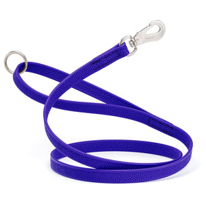 Blueberry Biothane dog leash with pebble textured coating, Sprenger hook and O-ring, long line 10ft, 15ft, 20ft, or 33ft