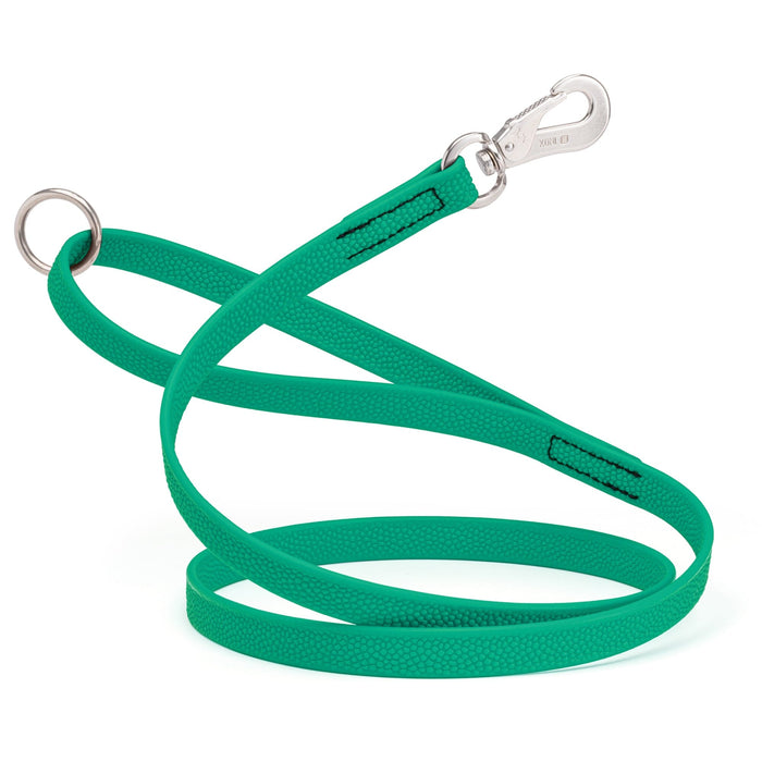 Teal Biothane dog leash with pebble textured coating, Sprenger hook and O-ring, long line 10ft, 15ft, 20ft, or 33ft