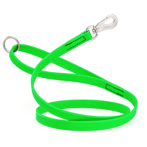 Tropical Green Biothane dog leash with pebble textured coating, Sprenger hook and O-ring, long line 10ft, 15ft, 20ft, or 33ft