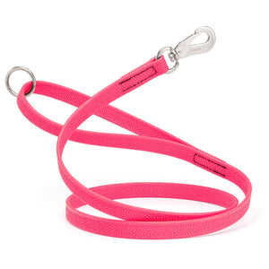 Hot Pink Biothane dog leash with pebble textured coating, Sprenger hook and O-ring, long line 10ft, 15ft, 20ft, or 33ft