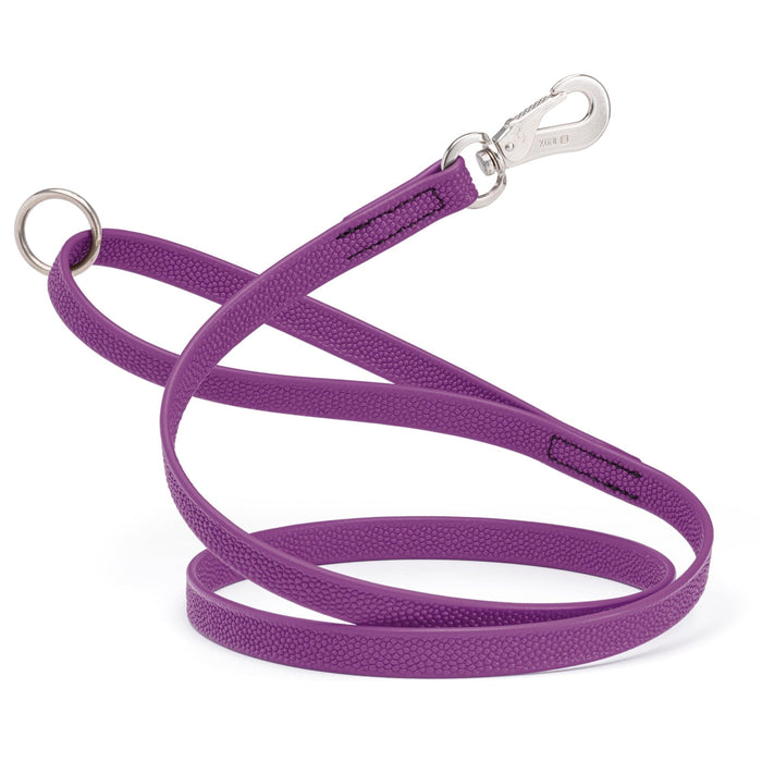 Grape Purple Biothane dog leash with pebble textured coating, Sprenger hook and O-ring, long line 10ft, 15ft, 20ft, or 33ft