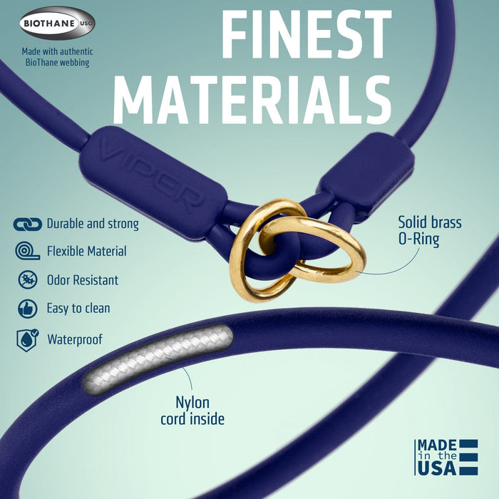 Viper Round Biothane Slip Collar with Brass Hardware