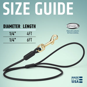 Viper Round Biothane Dog Lead with Brass Hardware