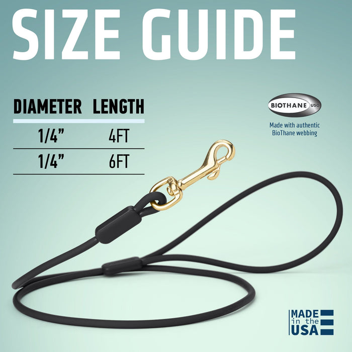 Viper Round Biothane Dog Lead with Brass Hardware
