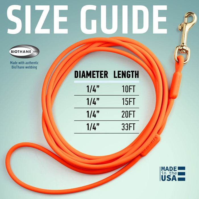 Viper Round Biothane Dog Lead with Brass Hardware