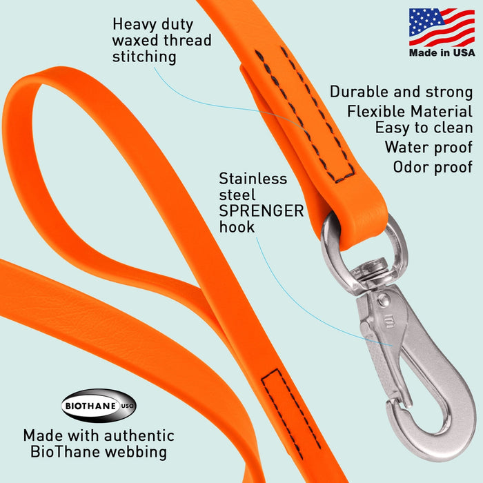 Viper Long Line 10 ft Biothane Dog Lead with SPRENGER Stainless Steel Hook