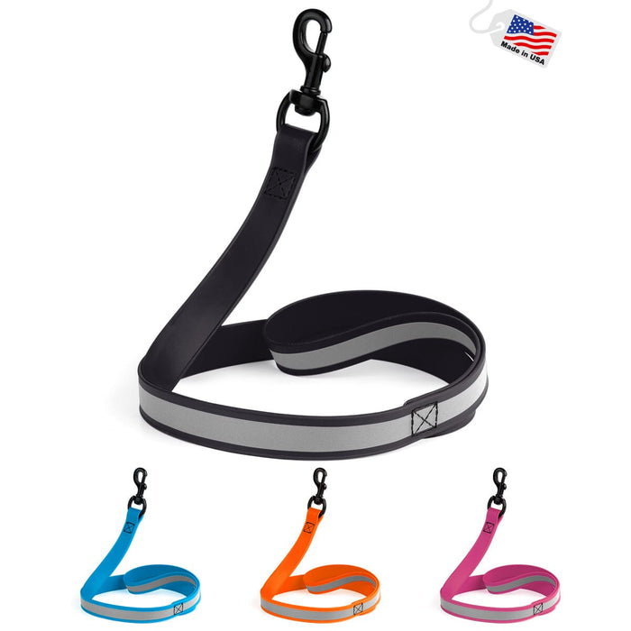 Dogline Reflective Biothane Dog Leash with Black Hardware