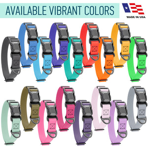 Biothane collars for dogs with magnetic quick release buckle, water resistant and odor proof, adjustable, 17 color options
