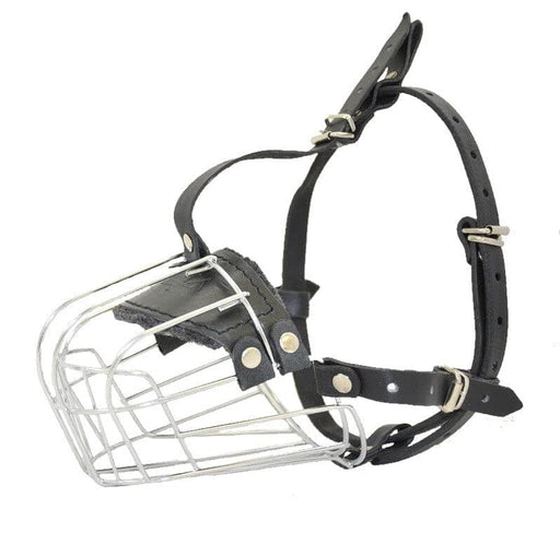 Metal wire basket dog muzzle with padded snout