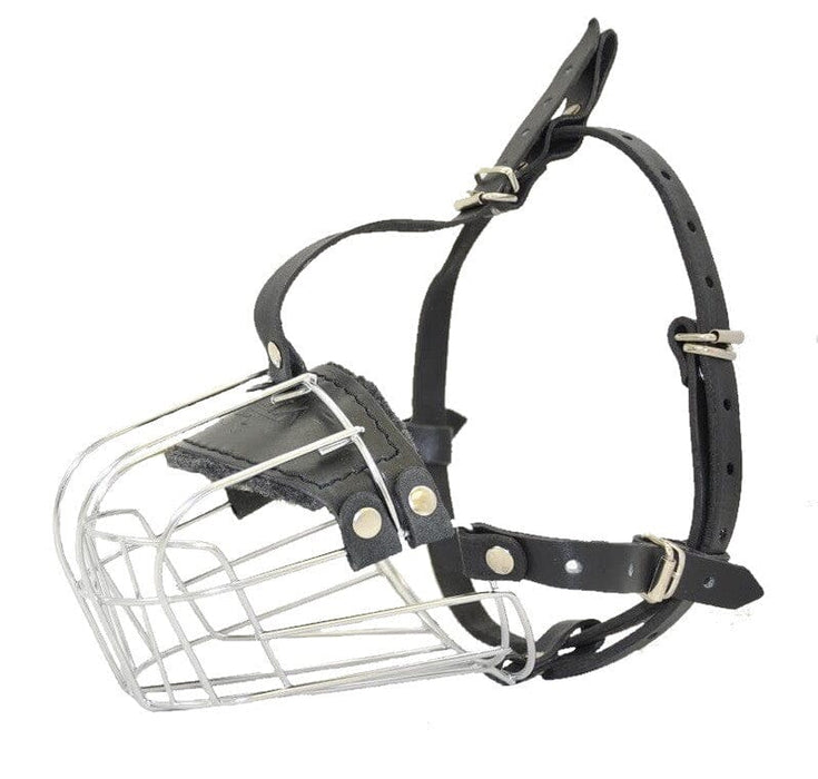 Metal wire basket dog muzzle with padded snout