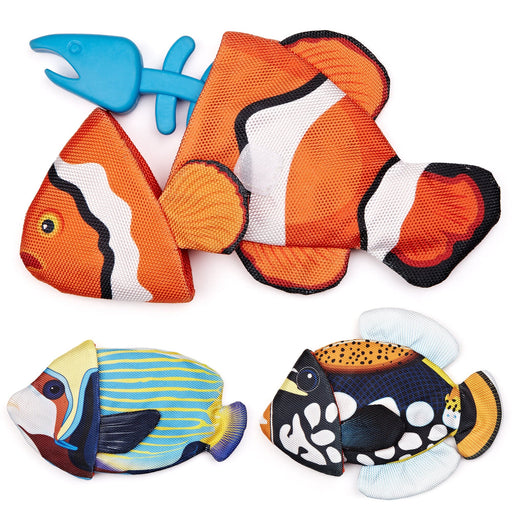 Tropical Crinkle + Bone Inside Fish Dog Toys
