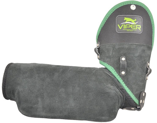 Leather bite sleeve with a curved bite bar for dog training (for the left arm)