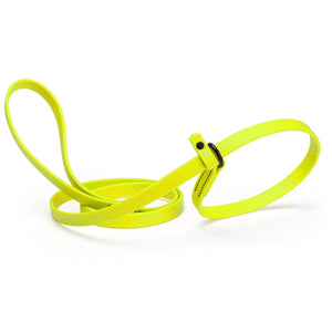 Safety yellow slip lead for dogs, made from waterproof Biothane, 5/8 inches wide