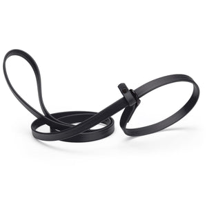 Black slip lead for dogs, made from waterproof Biothane, 5/8 inches wide