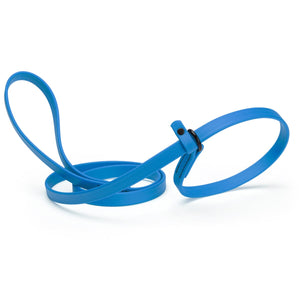 Cerulean blue slip lead for dogs, made from waterproof Biothane, 5/8 inches wide