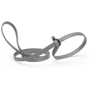 Battleship gray slip lead for dogs, made from waterproof Biothane, 5/8 inches wide