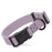 Pastel Purple dog collar with black quick release buckle and metal D-ring, adjustable, 3/4- or 1-inch wide, made from waterproof Biothane