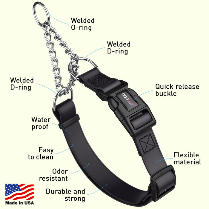 Biothane Adjustable Martingale Collar with Quick Release Buckle