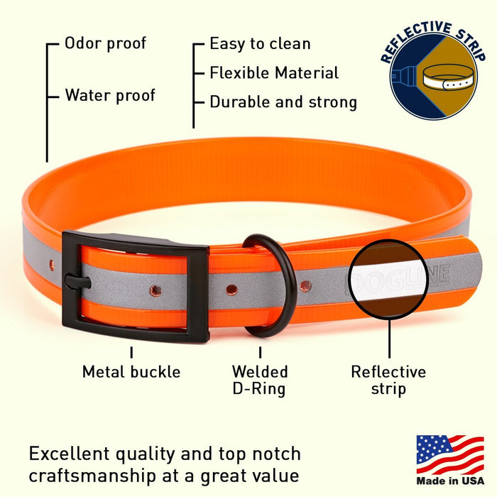 Biothane Translucent Reflective Collar