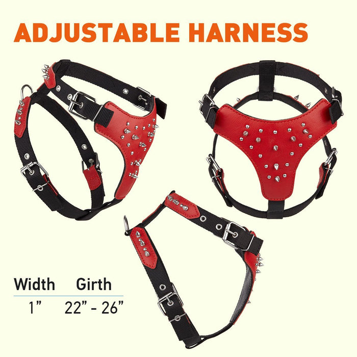 Leather + Nylon Spike Harness