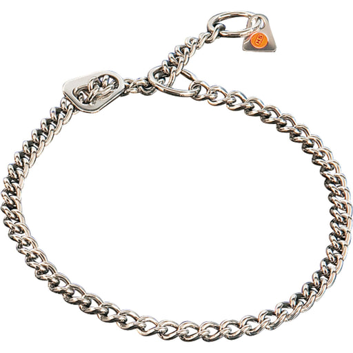 Herm Sprenger - Slide Chain Collar with ULTRA-Plate - Round Links - Stainless Steel