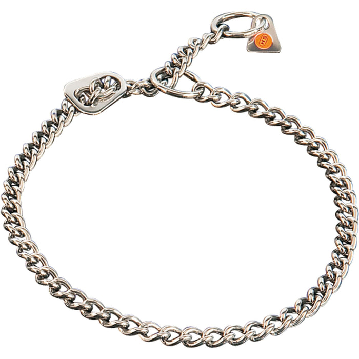 Herm Sprenger - Slide Chain Collar with ULTRA-Plate - Round Links - Stainless Steel