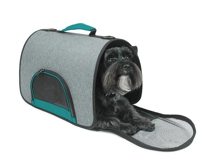 Dogline Dual Color Collapsible Pet Carrier - Black