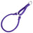Purple martingale dog collar with metal rings, round design, made from microfiber