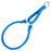 Blue martingale dog collar with metal rings, round design, made from microfiber