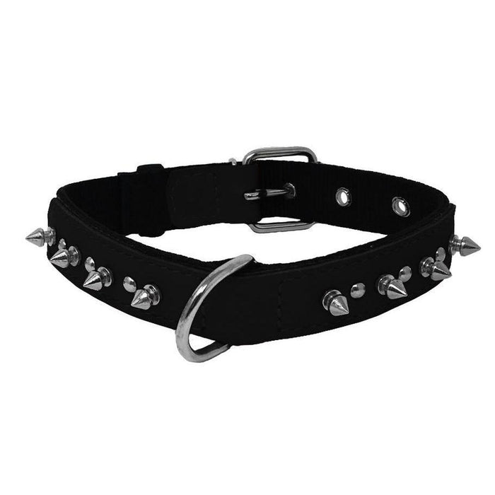 Leather + Nylon Spike Collar