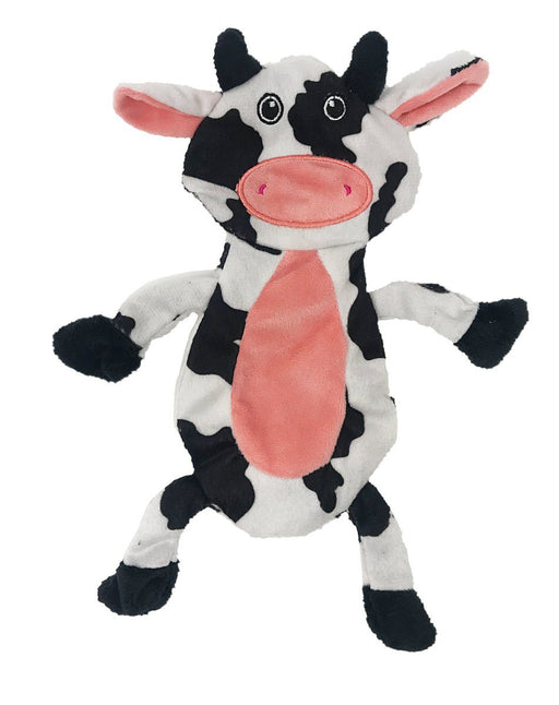 12" Cow Crinkle Flat Dog Toy