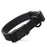 Black dog collar with black quick release buckle and metal D-ring, adjustable, 3/4- or 1-inch wide, made from waterproof Biothane