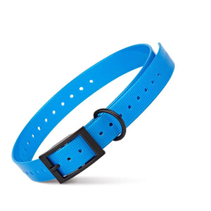 Translucent blue Biothane dog collar
