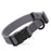 Battleship Gray dog collar with black quick release buckle and metal D-ring, adjustable, 3/4- or 1-inch wide, made from waterproof Biothane