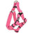 Pink dog harness with quick release buckle, made from soft microfiber, step-in, flat design