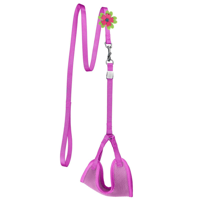 Mesh Step-In Nylon Harness + Optional Flower Leash