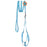 Blue nylon dog harness and dog leash set with optional flower decoration
